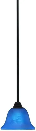 Miniatura 146 de Toltec Lighting Paramount - Mini colgante de 1 luz en acabado negro mate con cristal de arte perla de 7 pulgadas y estilo negro