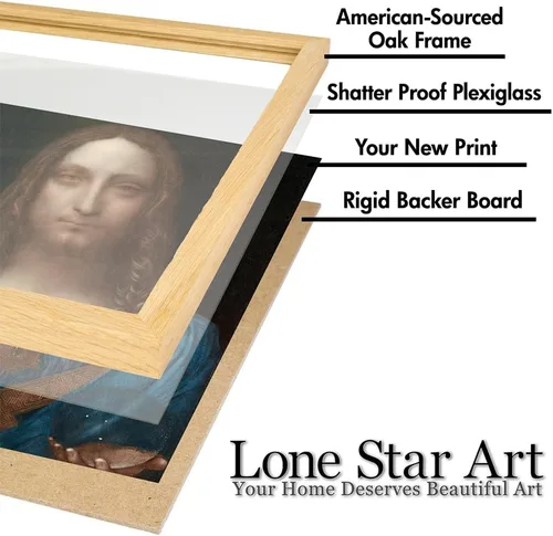 Miniatura 5 de Salvator Mundi - Póster enmarcado de 11 x 14 pulgadas, retrato cristiano de Leonardo da Vinci, pintura al óleo, Jesucristo Salvador del mundo. Obra