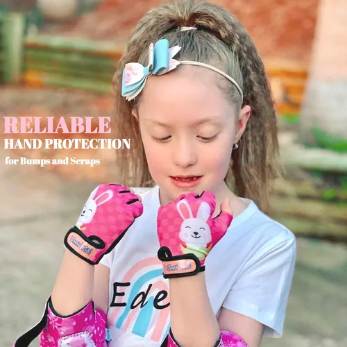 Miniatura 2 de Guantes de bicicleta para niños equilibrados, bicicleta de montaña, ciclismo I, transpirables, sin dedos, guantes de ciclismo con cojines extra