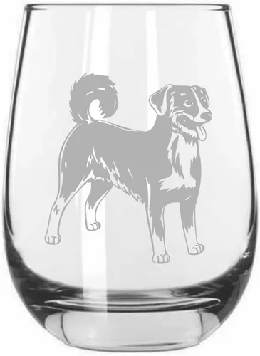 Miniatura 525 de Sakhalin Husky Dog - Copa de vino grabada personalizada de 15.25 onzas sin tallo
