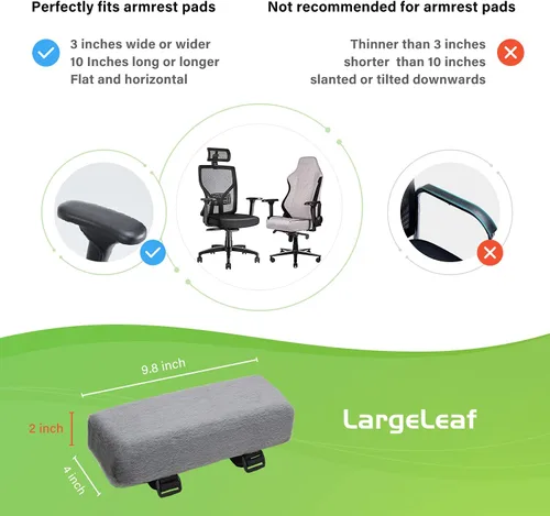 Miniatura 3 de LargeLeaf Reposabrazos de felpa para silla, cojines para codo, alivio de presión, silla de oficina, silla de juegos, reposabrazos con almohadillas