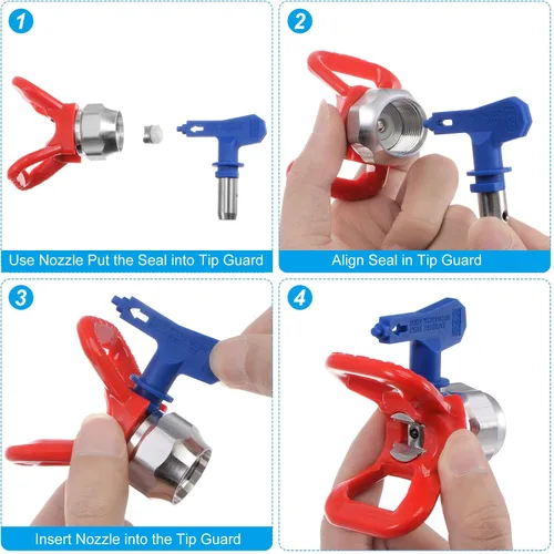 Miniatura 4 de uxcell 2 puntas de pulverización reversibles para pulverizador sin aire, 109 puntas de boquilla de pulverización de pintura, piezas de máquina