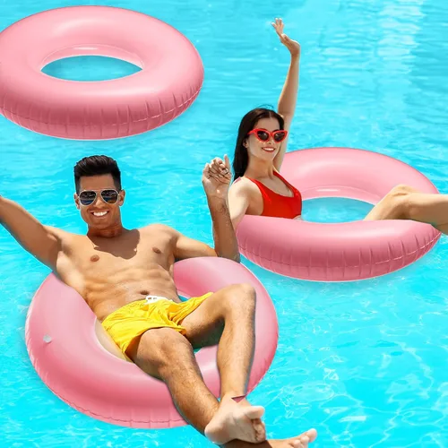Miniatura 7 de Gemscream Flotador inflable grande de piscina de 36 pulgadas, flotadores de piscina para adultos, tubo inflable para vacaciones de verano, playa