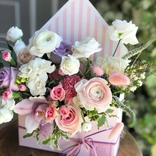 Miniatura 2 de BBJ WRAPS Caja de papel de envoltura de flores, cajas de embalaje de ramo de floristería para suministros de arreglos florales, 5 unidades, 7.9 x