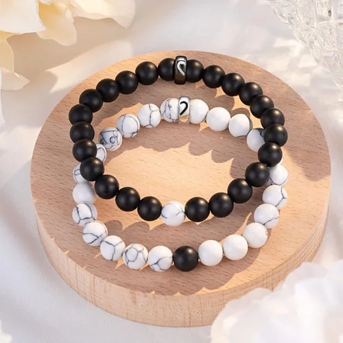Miniatura 5 de UNGENT THEM Pulseras de anillo a juego para parejas, regalos para novio, marido, prometido, alma gemela, novia, esposa, día de San Valentín