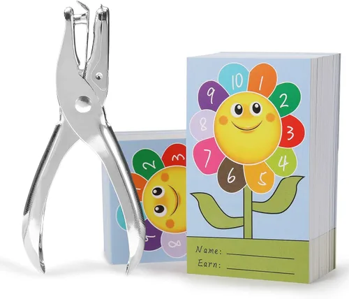 Miniatura 8 de ONEDONE Tarjetas perforadas (paquete de 200) tarjetas de recompensa para premios de incentivo de comportamiento en el aula para niños, estudiantes