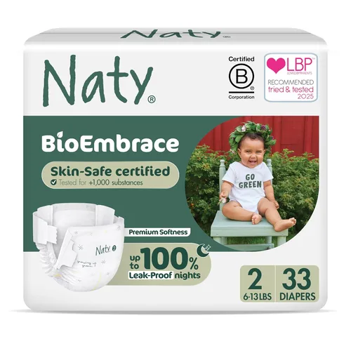 Miniatura 16 de Naty BioEmbrace - Pañales para bebé, certificado seguro para la piel sensible, protección contra fugas de hasta el 100 %, suavidad a base