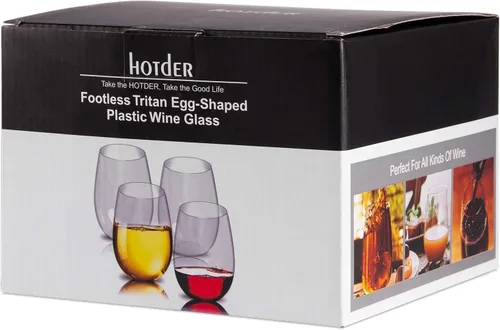 Miniatura 7 de hotder Juego de 4 copas de vino de plástico irrompibles para el hogar, fiestas, 16 onzas, Tritan, sin tallo, para uso en exteriores, irrompibles