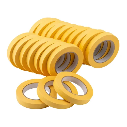 Lichamp Paquete de 20 cintas de enmascaramiento de acabado automotriz amarillo de 0.709 in x 180.4 ft, cinta de pintura de carrocería de