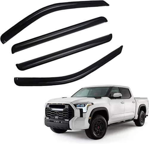 Miniatura 18 de 4 viseras adhesivas para ventana de ventilación de montaje exterior, para humo, sol, lluvia, compatibles con 15-23 F150 Crew Cab (Supercrew Cab)