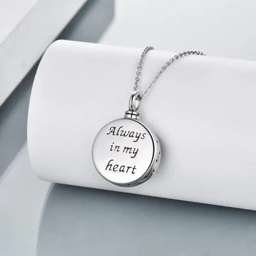 Miniatura 3 de URONE Collares de urna para cenizas de plata de ley 925, concha de abulón, árbol de la vida, joyería de cremación para cenizas, joyería de memoria