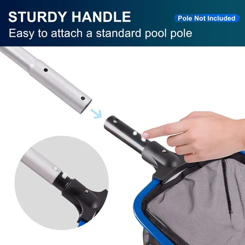 Miniatura 5 de POOLAZA Red de malla ultra fina para piscina con marco de aluminio, red de piscina de aluminio para limpieza eficiente, red de desnatador de piscina