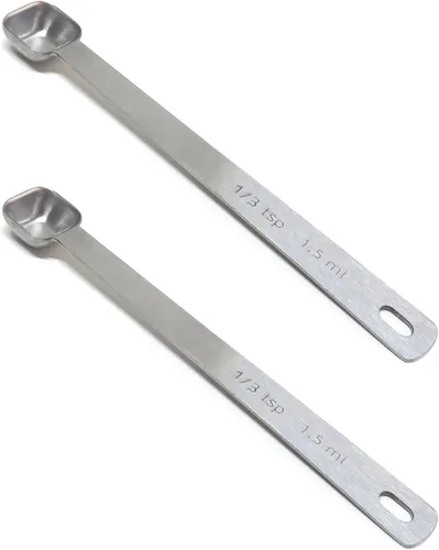 Miniatura 12 de 1 cucharadita de 1/4 (1/4 cucharadita, 1/12 cucharadas, 0.0 fl oz) Cuchara medidora de un solo tazón cuadrado, cucharas pequeñas individuales