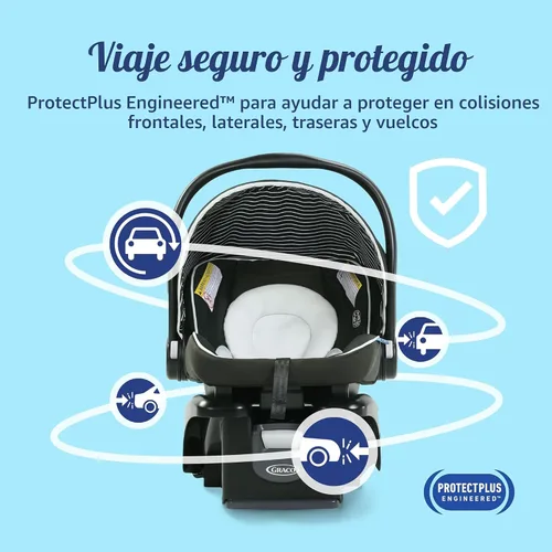 Miniatura 4 de Graco SnugRide Lite LX - Asiento de automóvil para bebé, asiento trasero ligero para bebés de 4 a 30 libras, base ajustable de 4 posiciones, Lila Mod