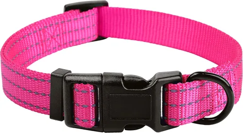 Mile High Life Collar para perro | Collares reflectantes de nailon para perros | Collares ligeros para cachorros | Collares rosados para perros 3