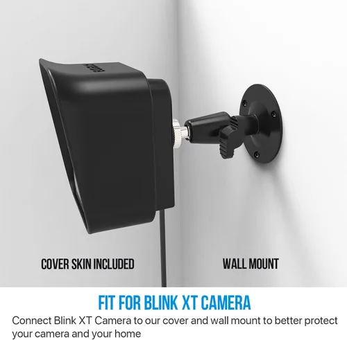 Miniatura 4 de Frienda Soporte de pared ajustable de 360 grados negro y piel protectora de silicona para cámara de seguridad Blink Xt para interiores y exteriores