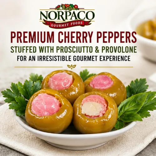 Miniatura 7 de Norpaco Espere más pimientos rellenos de prosciutto y provolone, 1 unidad / 24 oz.
