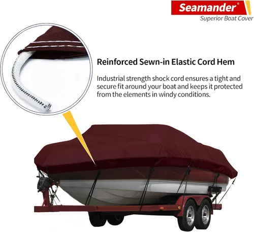 Miniatura 4 de Cubierta impermeable para barco Seamander, hilo teñido en la masa de grado marino. Funda que se adapta a botes de 7.32 m a 7.92 m de bass, casco