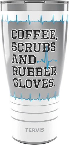 Miniatura 12 de Tervis Traveler Nurse Life - Vaso de viaje con triple aislamiento para café, exfoliantes y guantes de goma, mantiene las bebidas frías y calientes