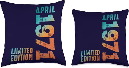 Miniatura 3 de Awesome Limited Edition April 1971 Retro 1971 Vintage 1971 Throw Pillow