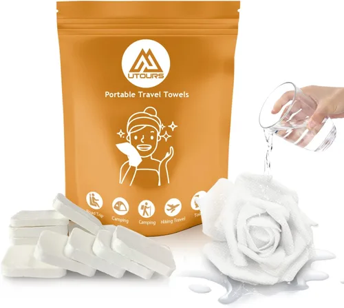 Miniatura 9 de 60 toallas comprimidas, tabletas de papel higiénico reutilizables, monedas, pañuelos de camping, toallas portátiles para belleza en el hogar