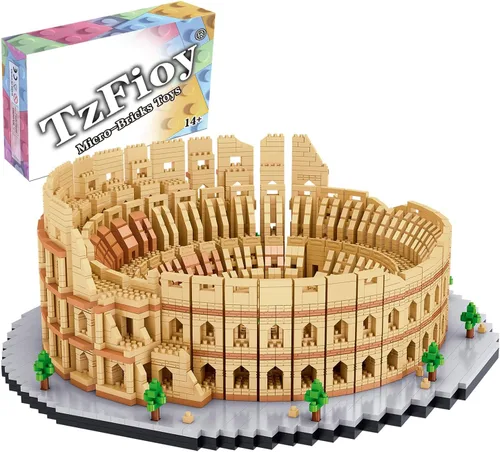 Italia Rome Coliseo - Juego de construcción de microladrillos (5594 piezas) – Juguete educativo modelo emblemático regalo para niños y adultos