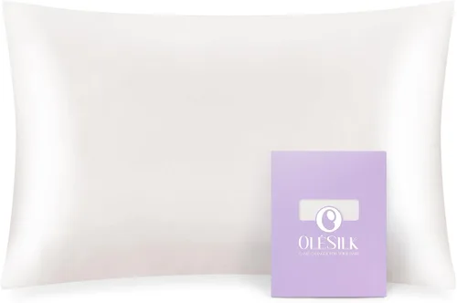Miniatura 14 de Olesilk - Funda de almohada 100% seda con cremallera oculta para la belleza del cabello y la piel, ambos lados, 19 milímetros (0.74 pulgadas), Azul