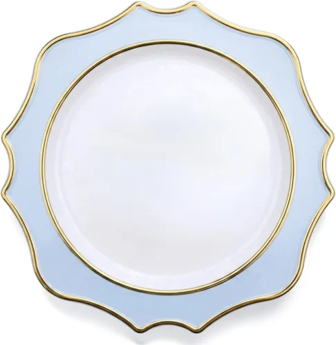 Miniatura 15 de Occasions" - 10 cargadores redondos de plástico de 13.25 pulgadas, para decoración de fiestas, platos desechables (aguamarina imperial y dorado)