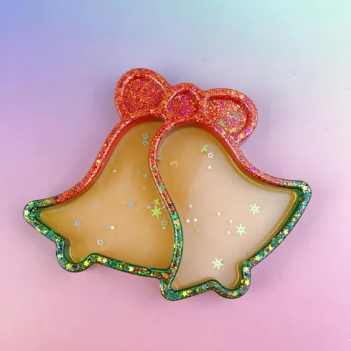 Miniatura 3 de Moldes de silicona de resina de bandeja de campana de Navidad, placa de caramelo de aperitivo, molde de fundición de placa de almacenamiento