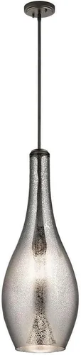 Miniatura 5 de Kichler Everly - Colgante de cristal (13.75 pulgadas, 1 hora de luz), color bronce antiguo