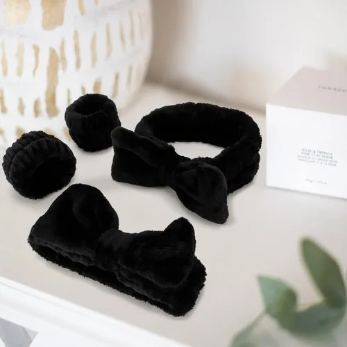 Miniatura 7 de WHAVEL Juego de 6 diademas y pulseras de spa, cintillo de lavado facial, muñequeras para lavar la cara, maquillaje, cuidado de la piel, banda