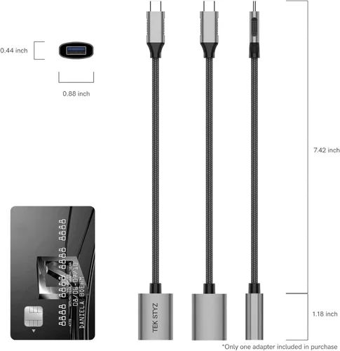 Miniatura 8 de USB-C USB 3.0 adaptador funciona para LG VS996 OTG Type-C/PD macho USB 3.0 hembra convertidor (5 Gbps)