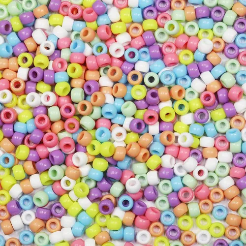Miniatura 12 de Artesanías Multicolor Noche Resplandor Mix Beads 0.236x0.354 in, Pony Beads Total Aproximadamente 1000pcs Mezcla multicolor de brillo nocturno