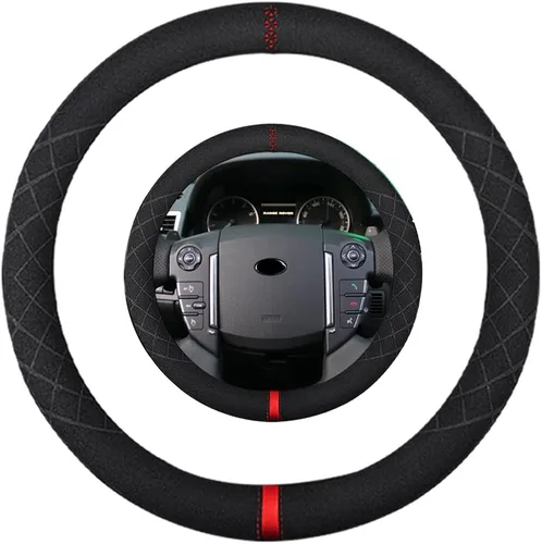 Miniatura 34 de Funda de volante de ante K LAKEY, compatible con Dodge Avenger Grand Caravan Challenger Charger, cubierta de volante deportiva antideslizante
