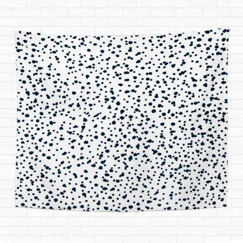 Tapiz de 50 x 60 pulgadas para colgar en la pared, puntos aleatorios, monocromáticos, patrón dálmata, mota, negro, tapices decorativos para el