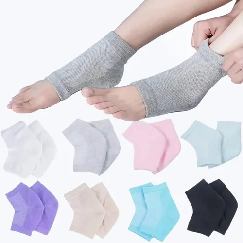8 pares de calcetines hidratantes sin dedos, calcetines para dormir para mujeres y hombres, calcetines de talón de gel agrietados, reparación de