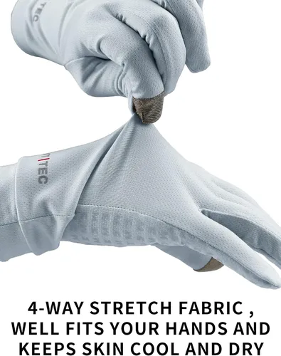 Miniatura 5 de Guantes de protección UV para hombre y mujer, guantes para pantalla táctil, UPF 50+, guantes de protección solar para ciclismo, pesca, correr