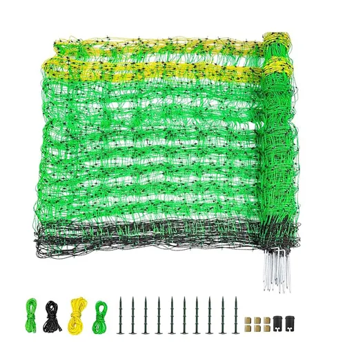 Red eléctrica para cerdo, 42.5 pulgadas de alto x 164 pies de largo, valla portátil de doble punta para cerdo, perros, ciervos, cabras, utilizada en