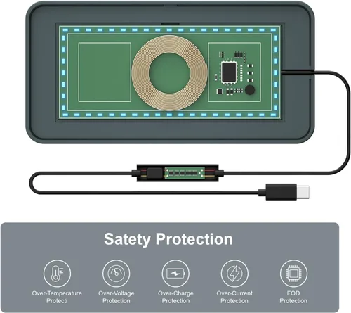Miniatura 4 de Almohadilla de carga inalámbrica para automóvil, cargador inalámbrico MOGAOPI de 15 W tipo C, cargador rápido PD20W compatible con iPhone 16 Pro
