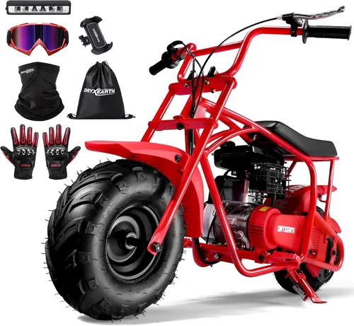 Miniatura 12 de Oryxearth Mini bicicleta para niños, 105 CC de 4 tiempos para niños, a gasolina, con bolsillo todoterreno con aprobación de la EPA, soporta