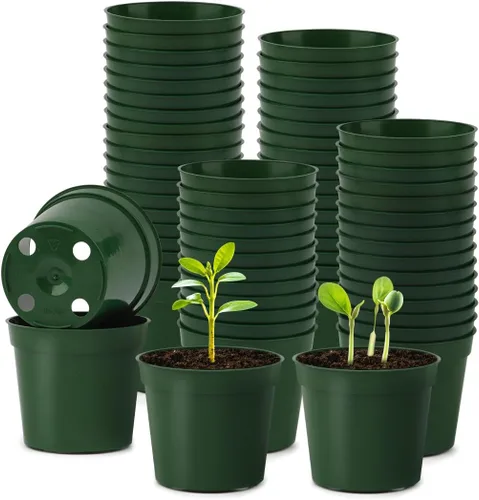 Miniatura 13 de RooTrimmer Paquete de 160 macetas negras de 3 pulgadas, plántulas de plástico, iniciador de semillas, macetas de germinación con drenaje
