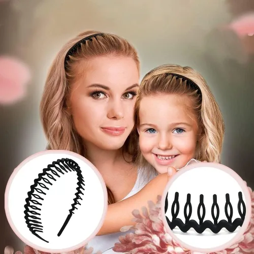 Miniatura 6 de ULTIMUTE 8 diademas de plástico antideslizantes y sin esfuerzo con peine de dientes, accesorios para el cabello negro, para mujeres, hombres, Negro