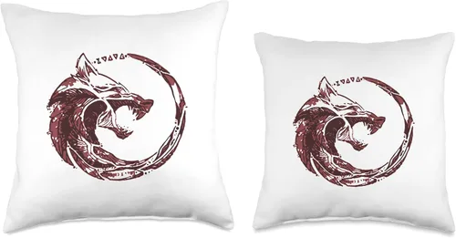 Miniatura 3 de Red Fenrir Norse Wolf Odin Nordic Valhalla Mjolnir Almohada de 16 x 16 pulgadas, multicolor