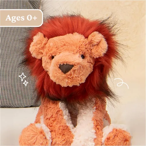 Miniatura 5 de GUND Cozys Collection - Animal de peluche de león para edades de 1 año en adelante, naranja/rojo, 10 pulgadas