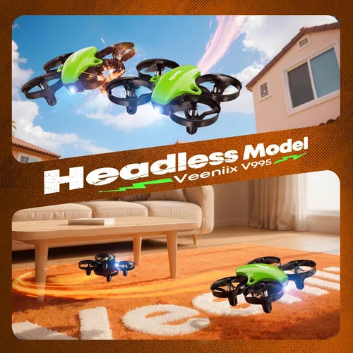 Miniatura 7 de V995 Mini Dron para Niños y Principiantes, Avión Cuadricóptero para Interiores y Exteriores para Niños y Niñas con Giros 3D, Rotación de 360°, Vuelo
