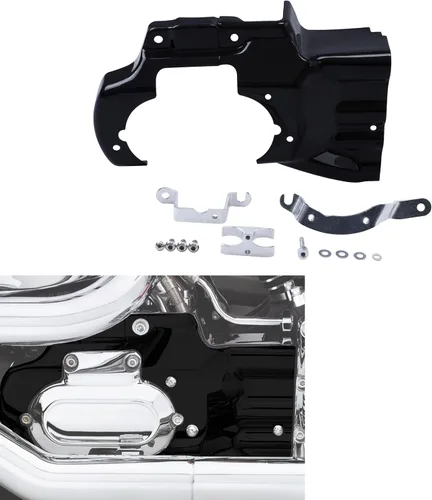 Miniatura 8 de TCT-MOTORPARTS Cubierta de interfaz de transmisión de motor negra para Harley Softail Deluxe FXST FXSTC 2007-2017
