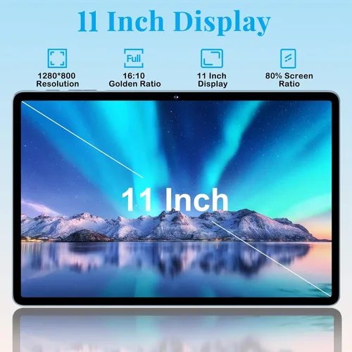 Miniatura 5 de Tablet de 11 pulgadas, tabletas Android 15 2025 con Octa Core, 24GB+256GB, cámara de 13+5MP, tabletas electrónicas con Widevine L1, batería de Negro