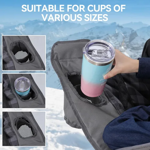 Miniatura 5 de Sillas de Camping Dobles Acolchadas Tipo Loveseat para 2 Personas - Sofá de Camping de Servicio Pesado de Tamaño Grande para Adultos Exterior, Gris