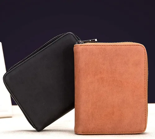 Miniatura 18 de boshiho Cartera con bloqueo RFID de 24 ranuras para tarjetas de crédito, de piel auténtica, organizador de múltiples tarjetas, con cremallera