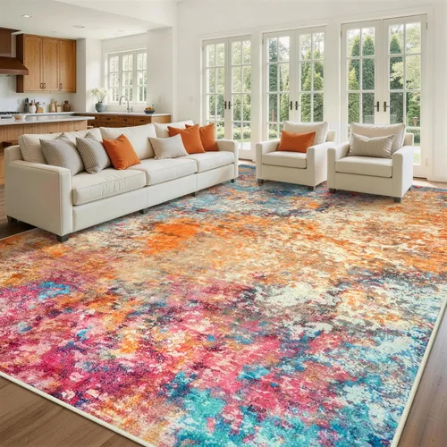 Miniatura 17 de 5x7 Area Rugs for Living Room Rug Washable: Abstract Rug for Dining Room Bedroom Carpet Non Slip 5 by 7 Indoor Modern Nursery Home Office Beige